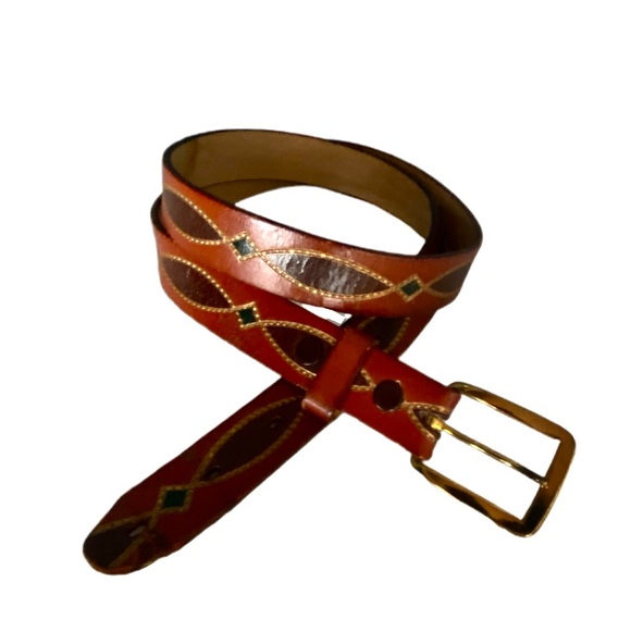 Ceinture En Cuir CHICO'S Style Fer à Cheval - Offerte : Ceinture J Crew Noire & Or Taille M/L 👗